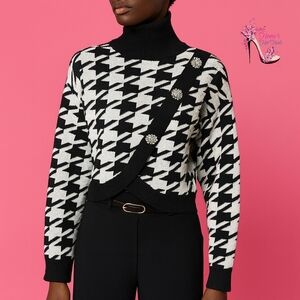 Black and White Houndstooth Sweater